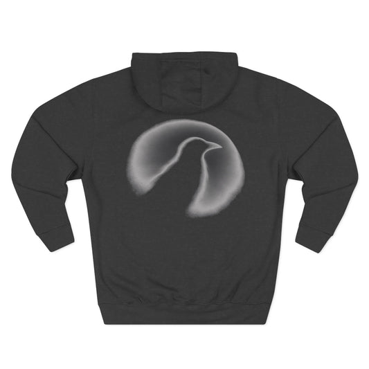 Smith & Raven | Ghostly Raven Silhouette Hoodie | Heather Grey, Charcoal Grey
