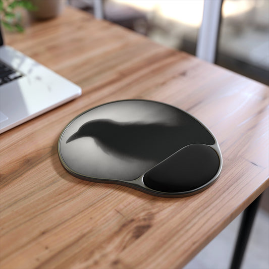 Smith & Raven | Black Raven Silhouette | Mouse Pad with Wrist Rest
