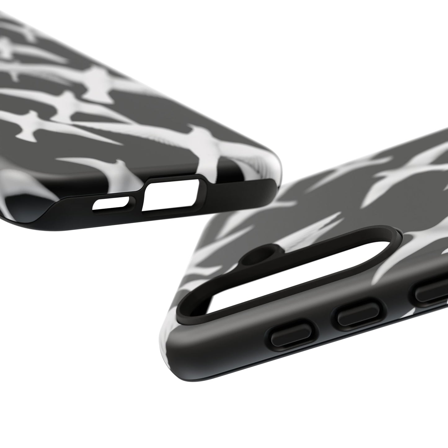 Smith & Raven | Flock of Seagulls Tough Case | Black w/White Bird Pattern | Phone Case