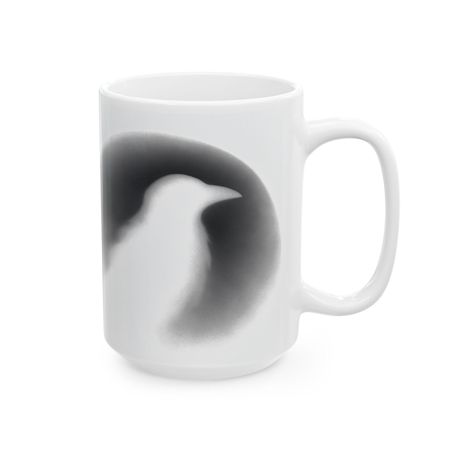 Smith & Raven | Ghostly Raven Silhouette | White Ceramic Mug | 11oz, 15oz