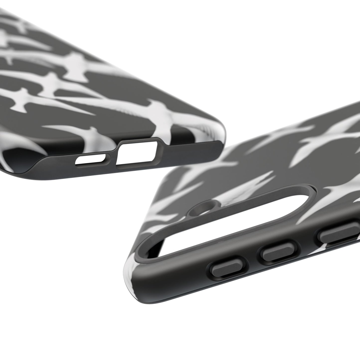 Smith & Raven | Flock of Seagulls Tough Case | Black w/White Bird Pattern | Phone Case
