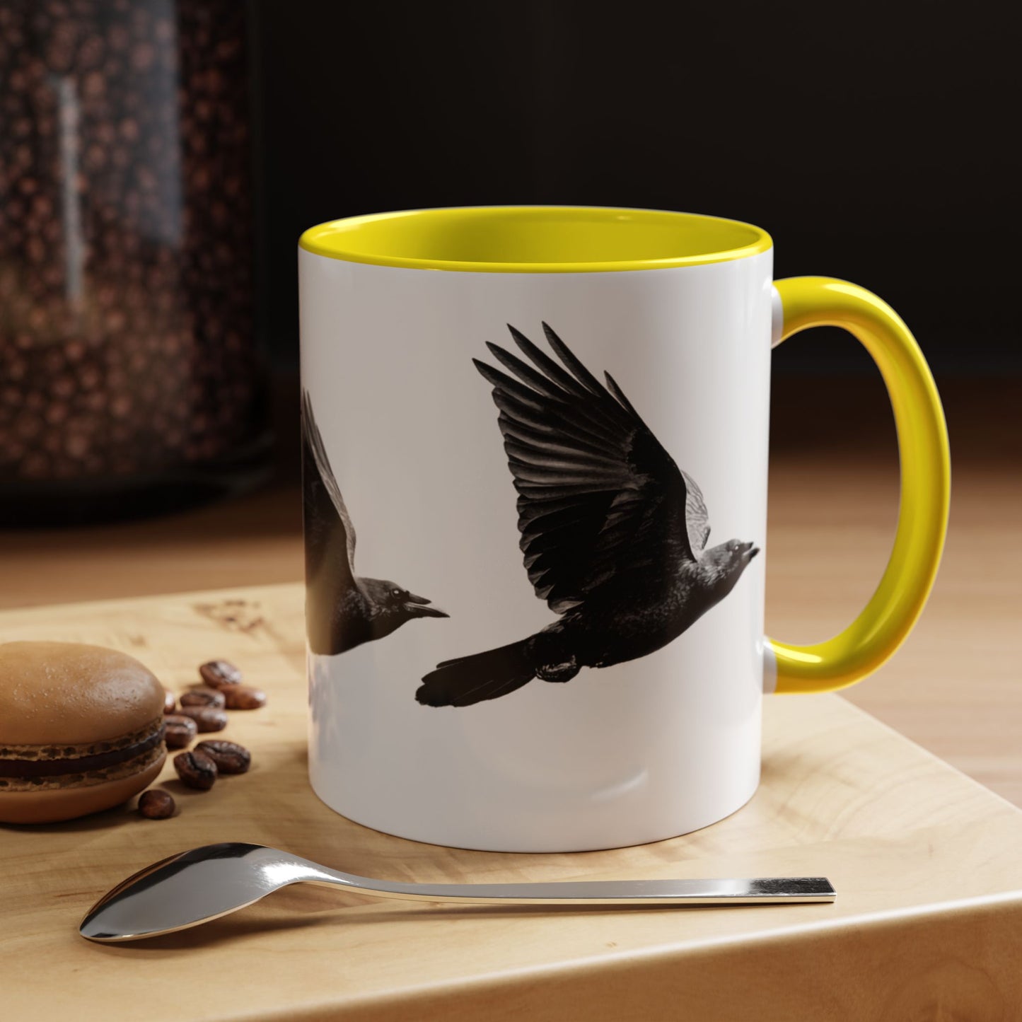 Smith & Raven | Flying Ravens Mug | Accent Color Mugs | 11oz 15oz