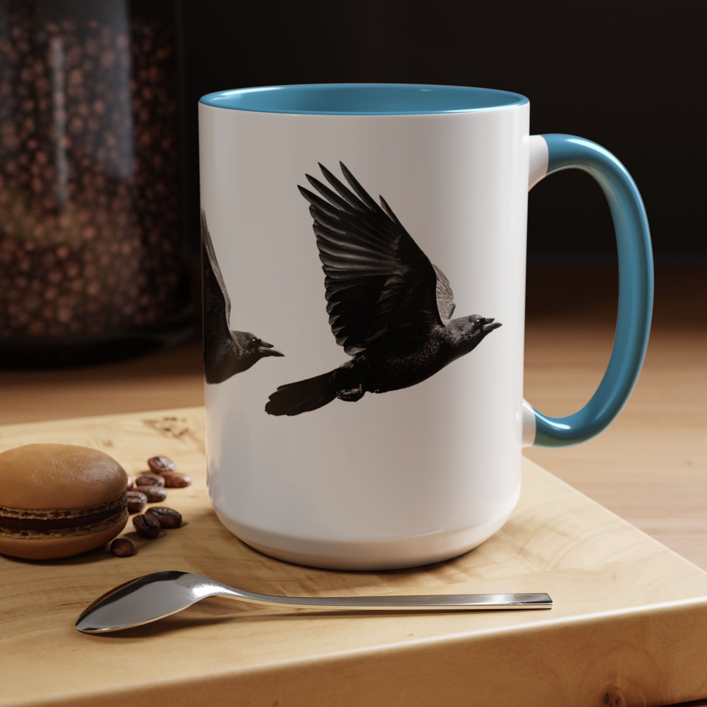 Smith & Raven | Flying Ravens Mug | Accent Color Mugs | 11oz 15oz