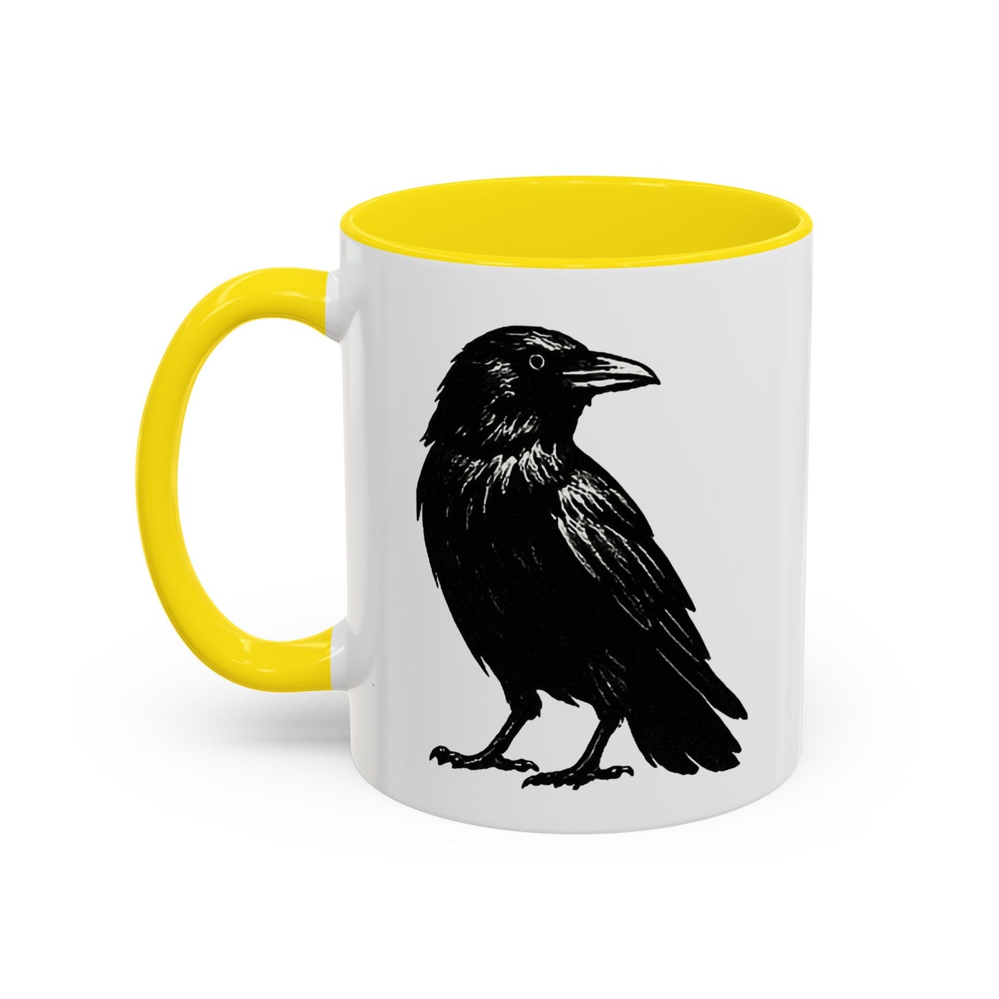Smith & Raven | Black Raven Illustration | Accent Color Mugs | 11oz, 15oz