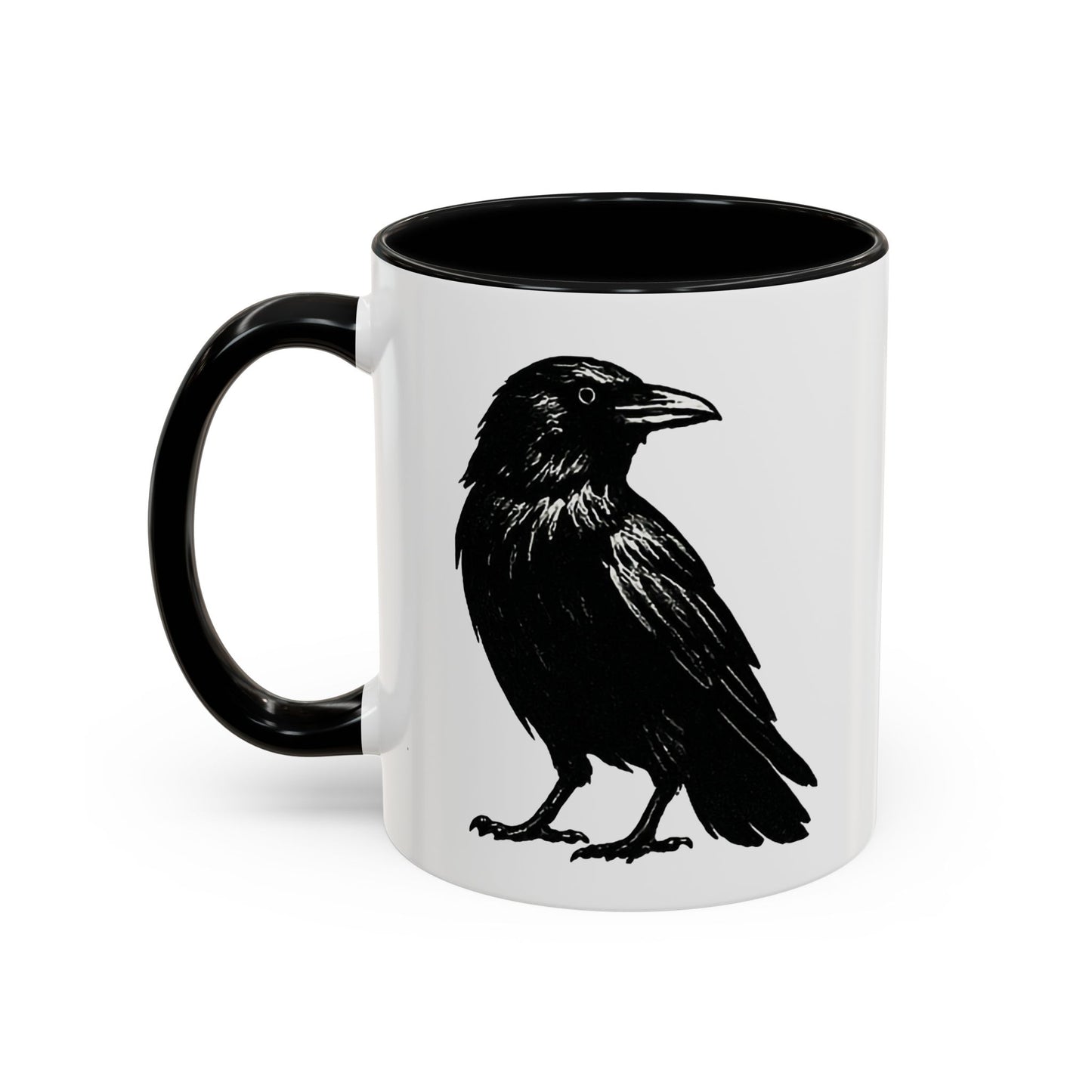 Smith & Raven | Black Raven Illustration | Accent Color Mugs | 11oz, 15oz