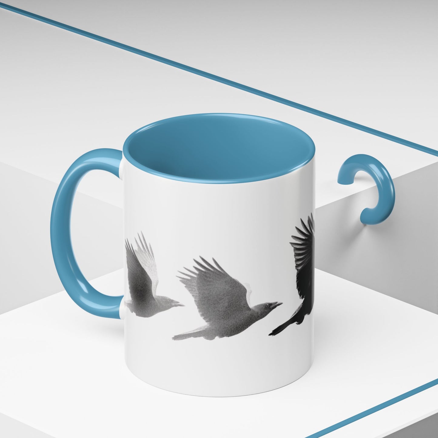 Smith & Raven | Flying Ravens Mug | Accent Color Mugs | 11oz 15oz