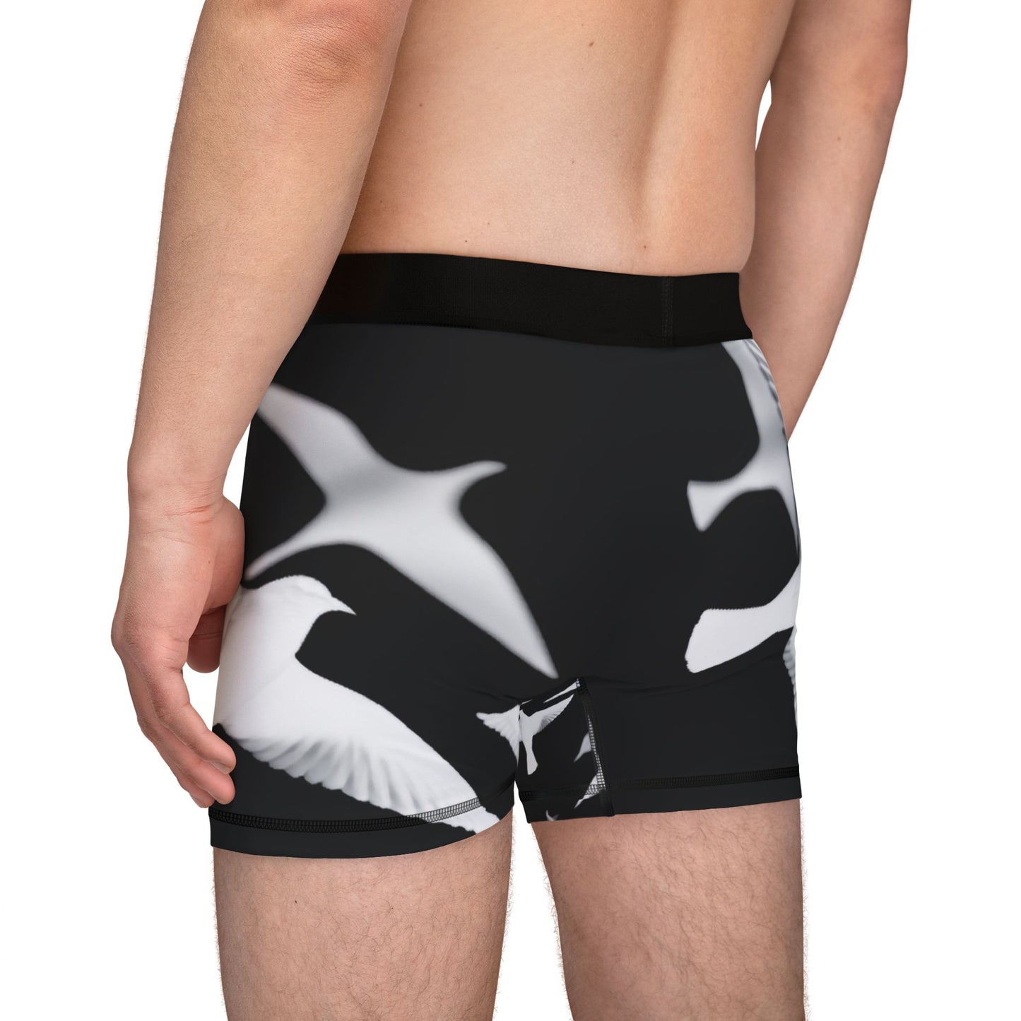 Smith & Raven | Flock of Seagulls Men's Boxers | Black w/White Birds