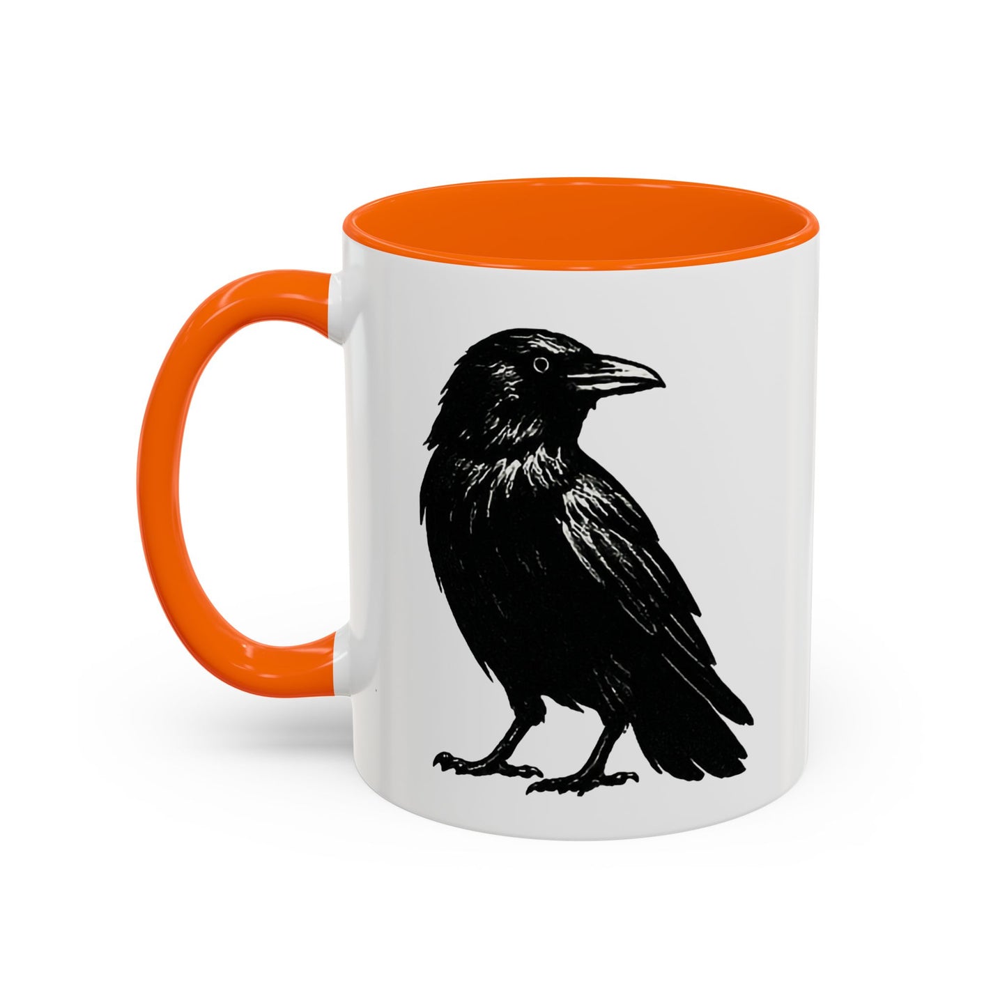 Smith & Raven | Black Raven Illustration | Accent Color Mugs | 11oz, 15oz