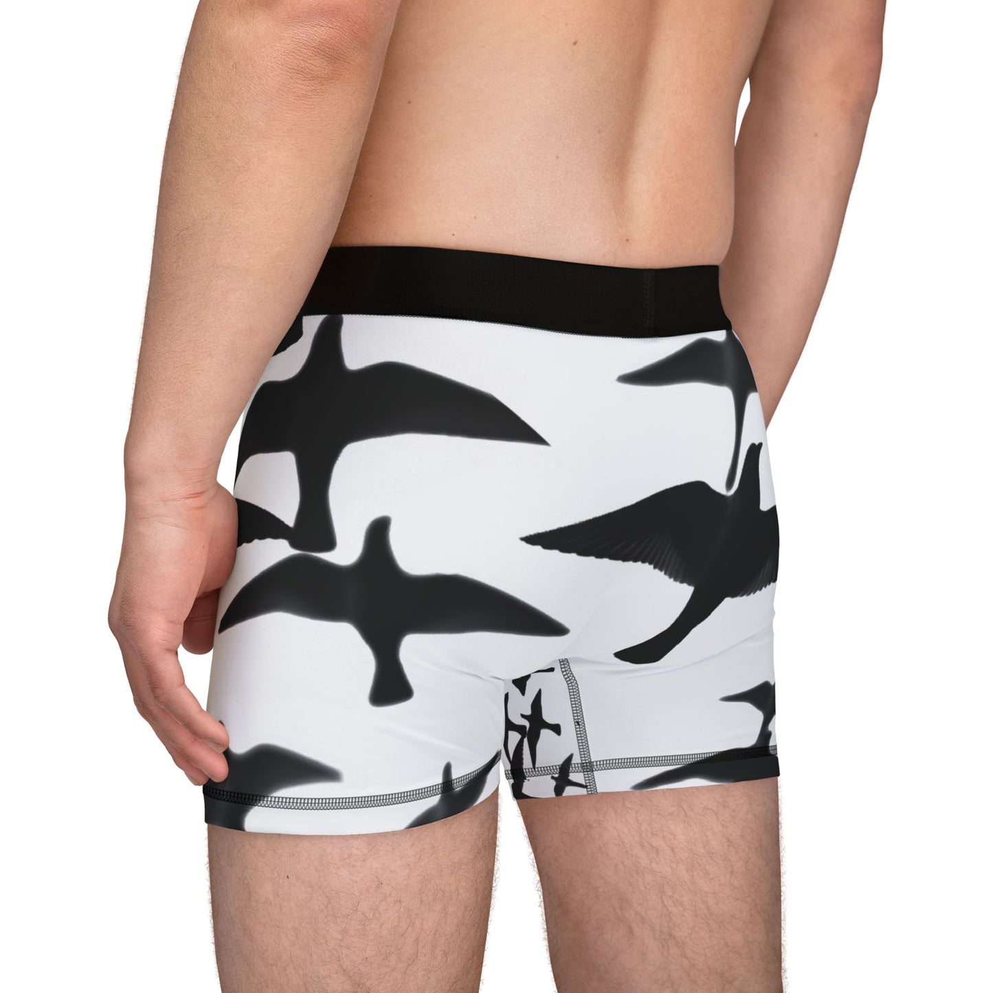 Smith & Raven | Flock of Seagulls Men's Boxers | White w/Black Birds