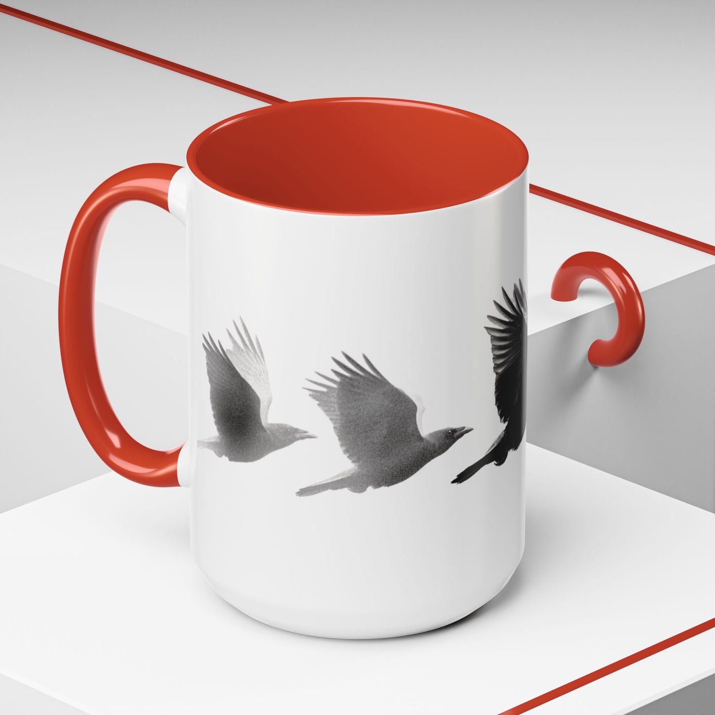 Smith & Raven | Flying Ravens Mug | Accent Color Mugs | 11oz 15oz
