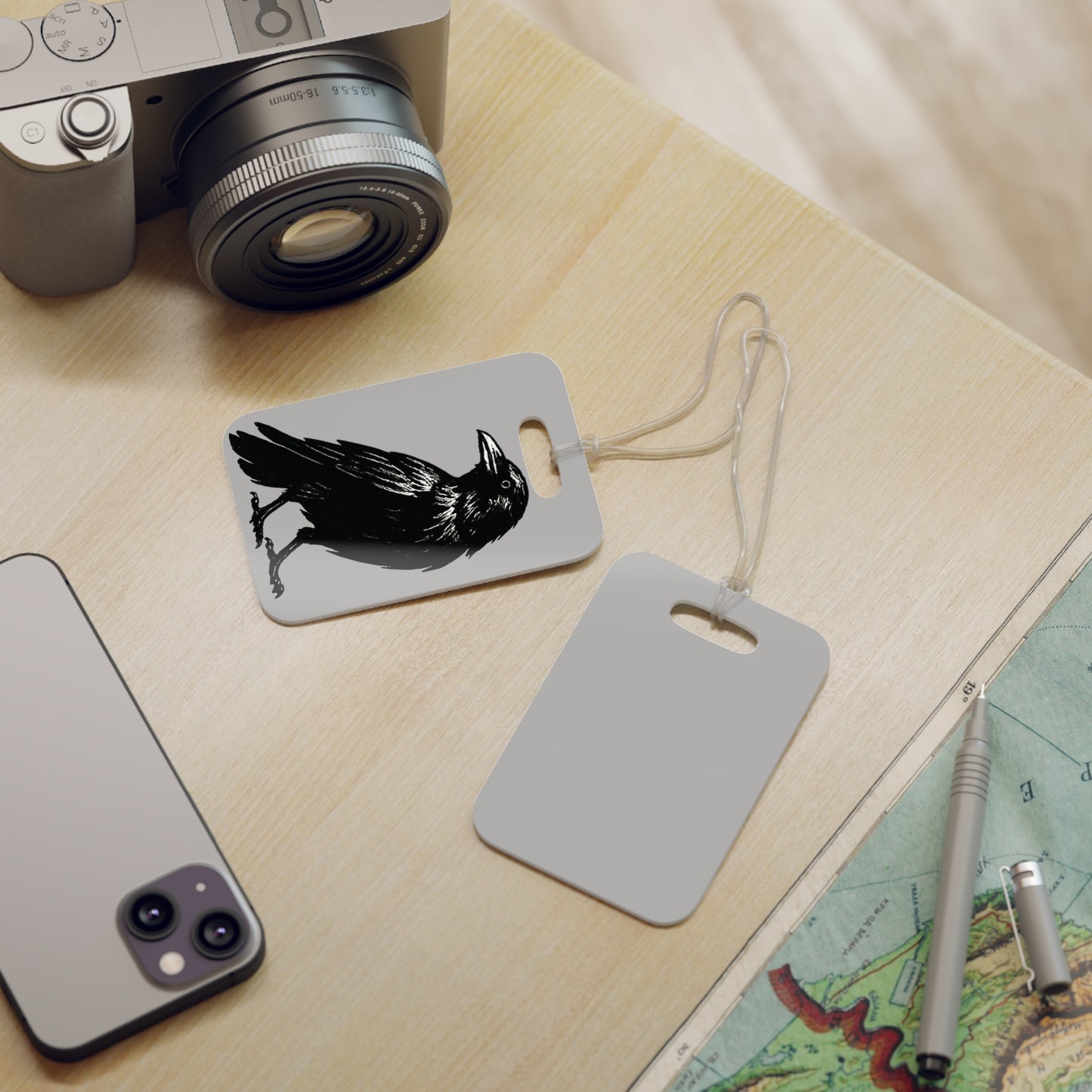 Smith & Raven | Black Raven Illustration | Luggage Tag