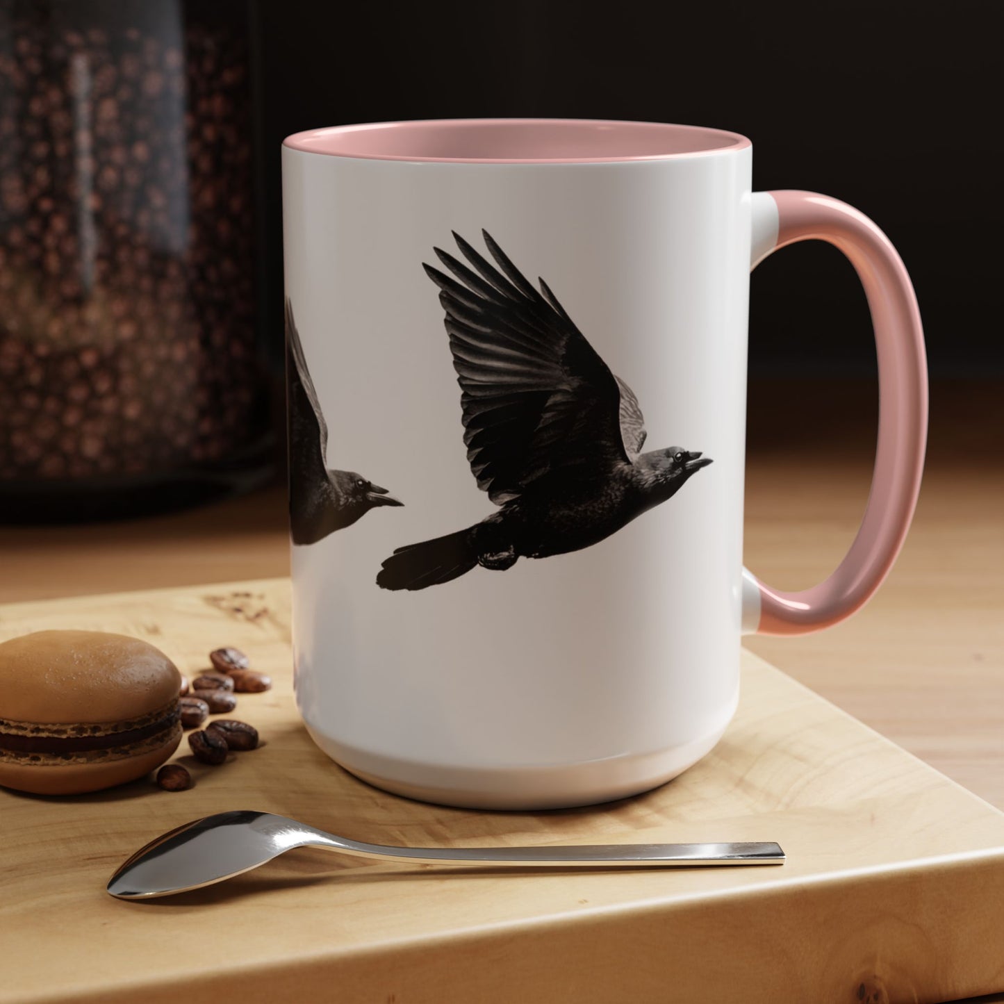 Smith & Raven | Flying Ravens Mug | Accent Color Mugs | 11oz 15oz