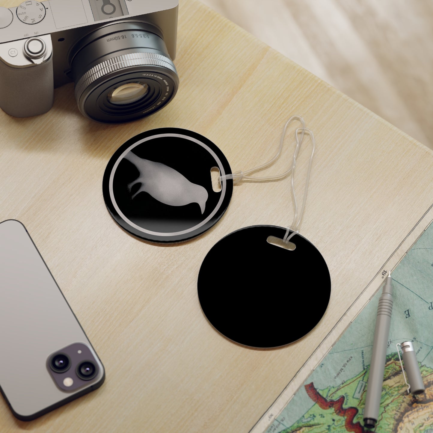 Smith & Raven | Raven Silhouette Luggage Tag | Black Bird Travel ID