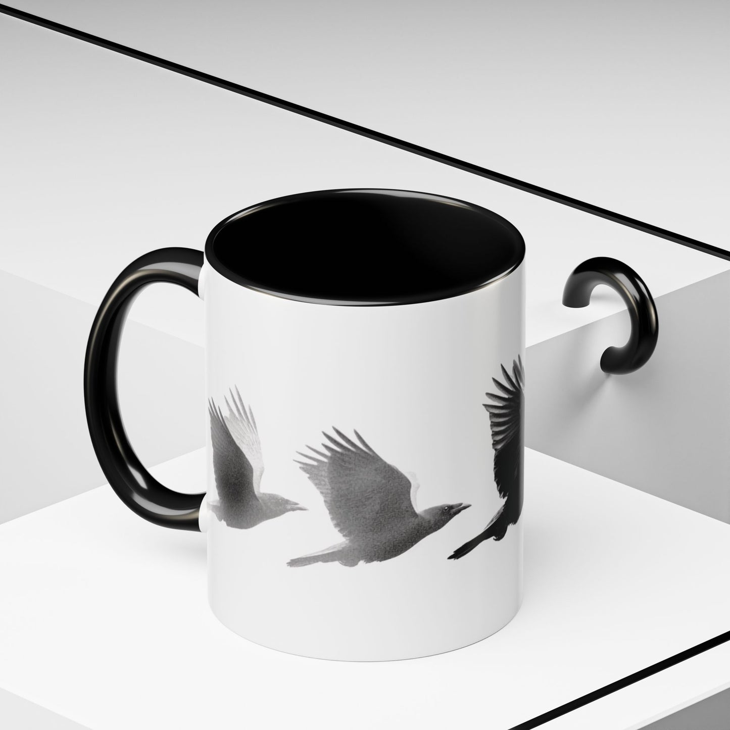 Smith & Raven | Flying Ravens Mug | Accent Color Mugs | 11oz 15oz