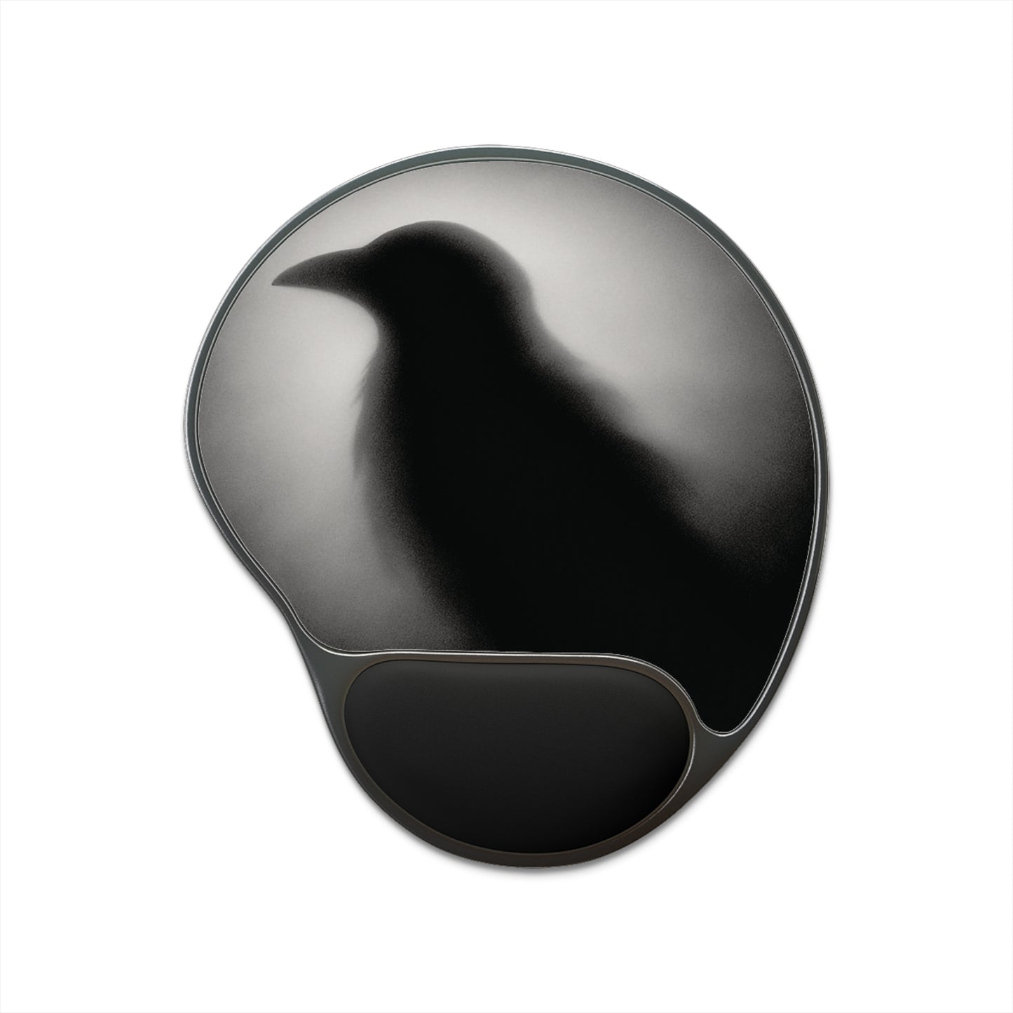 Smith & Raven | Black Raven Silhouette | Mouse Pad with Wrist Rest