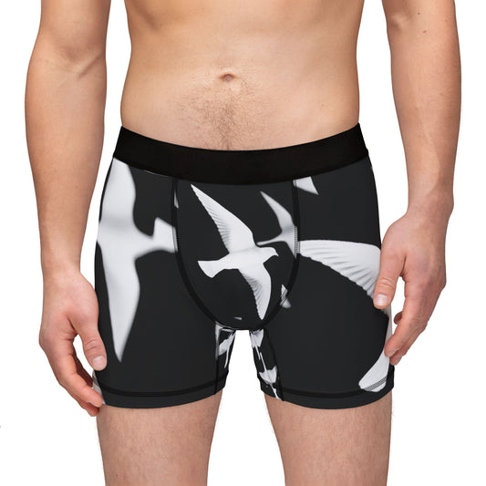 Smith & Raven | Flock of Seagulls Men's Boxers | Black w/White Birds