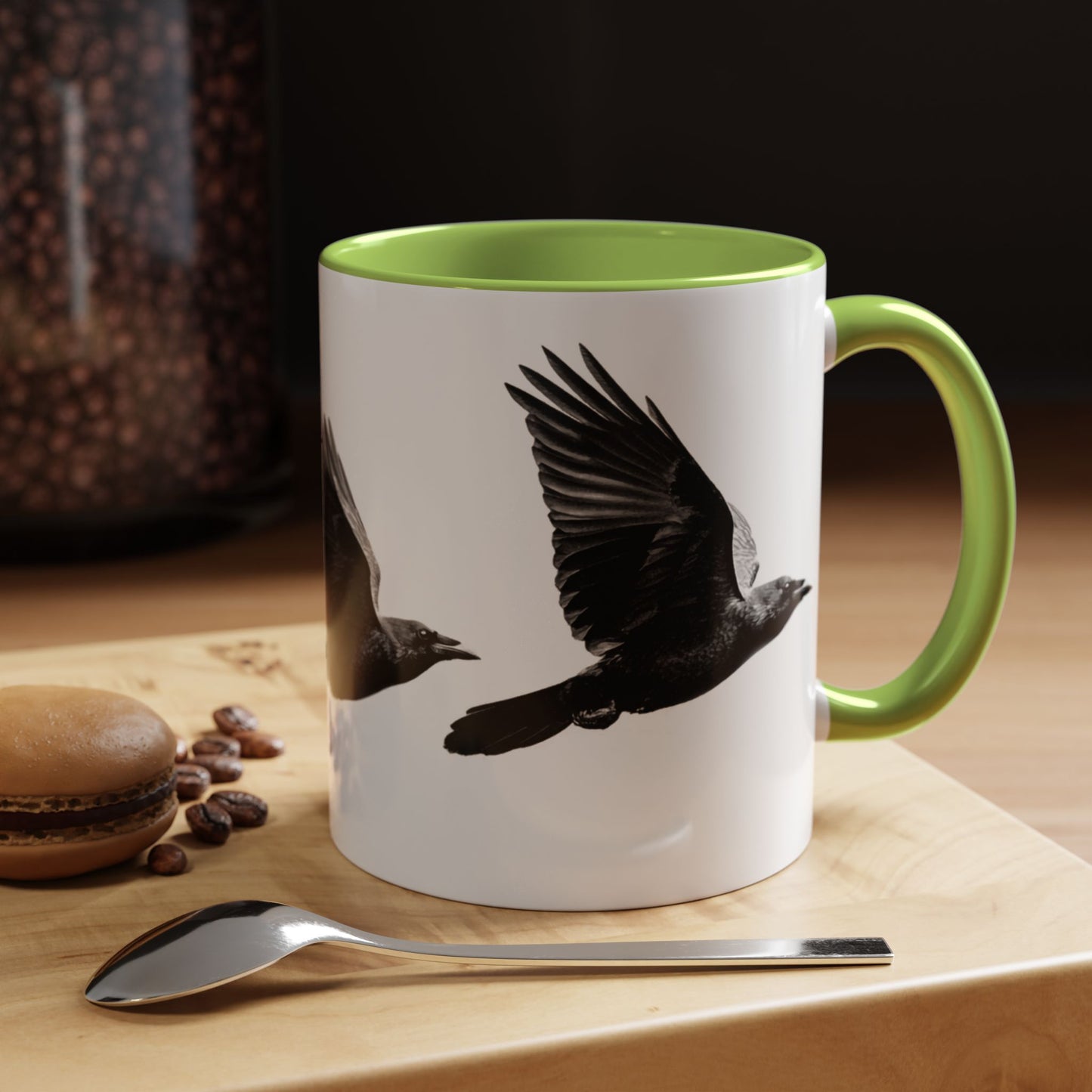 Smith & Raven | Flying Ravens Mug | Accent Color Mugs | 11oz 15oz