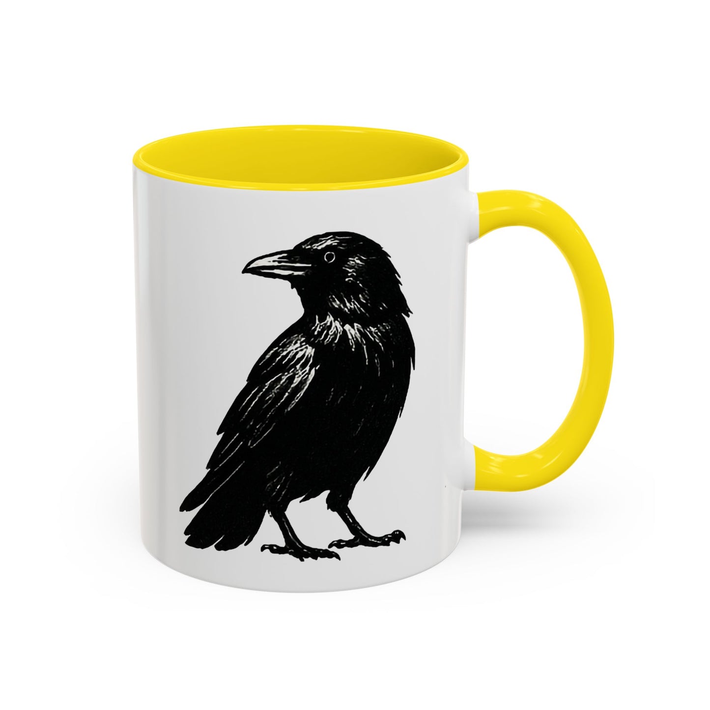 Smith & Raven | Black Raven Illustration | Accent Color Mugs | 11oz, 15oz