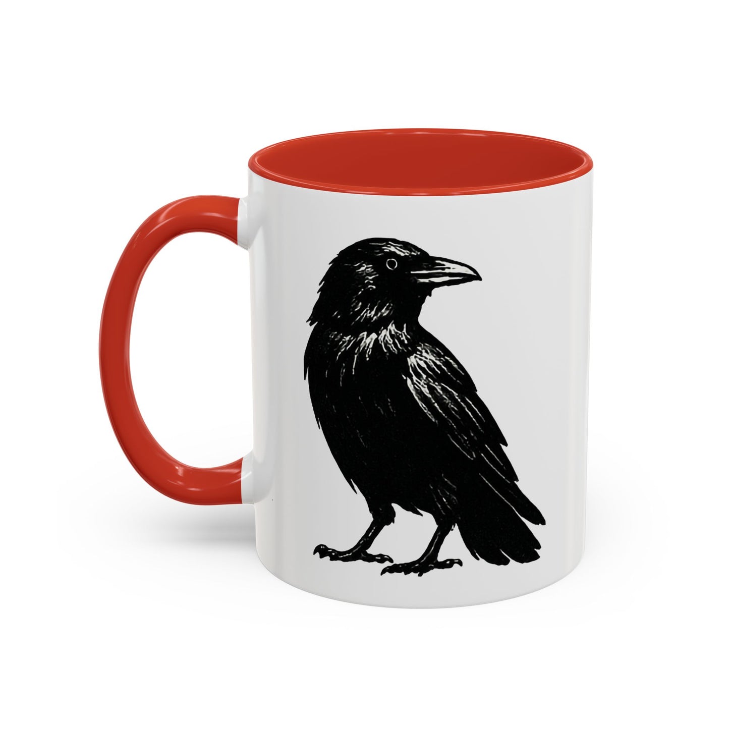 Smith & Raven | Black Raven Illustration | Accent Color Mugs | 11oz, 15oz
