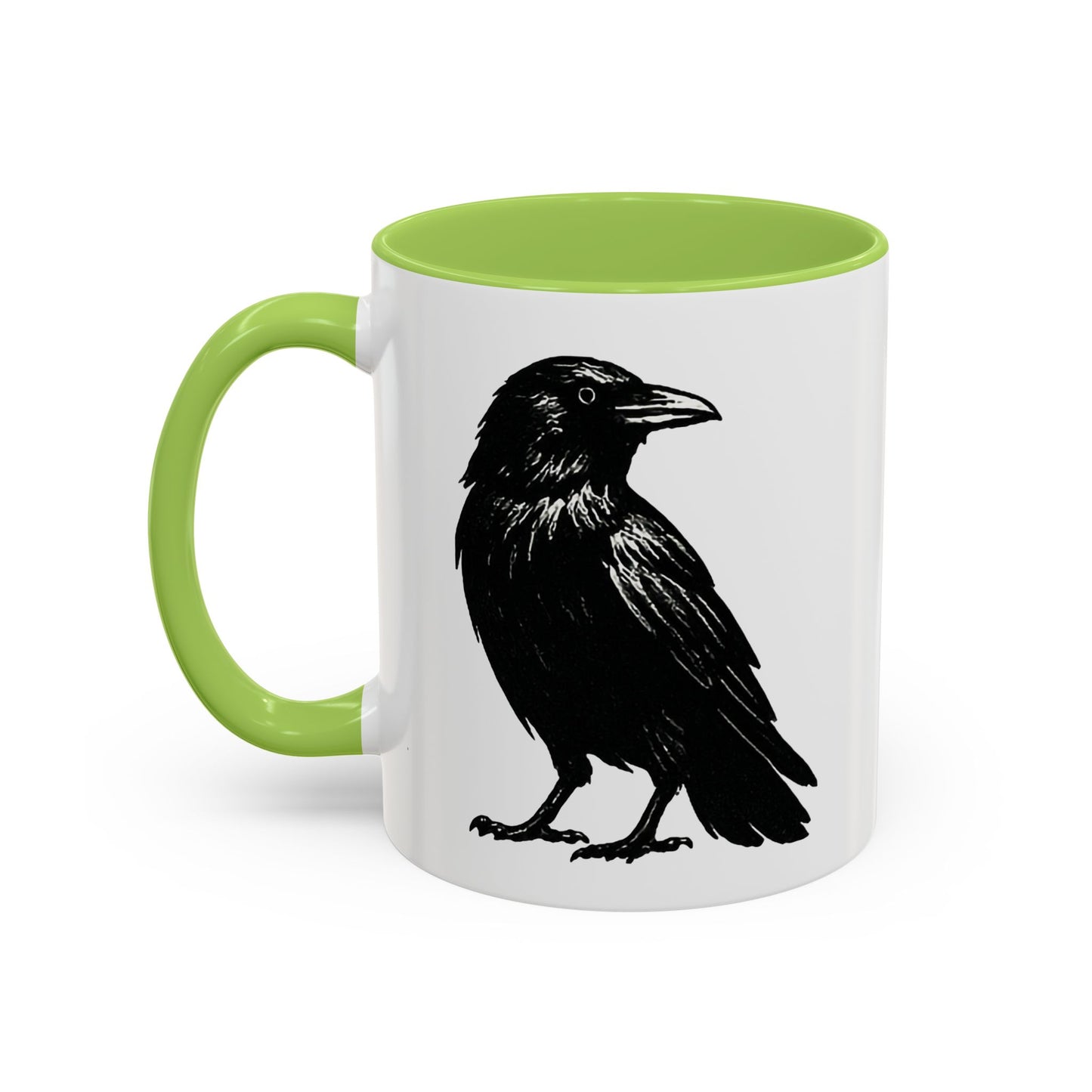 Smith & Raven | Black Raven Illustration | Accent Color Mugs | 11oz, 15oz