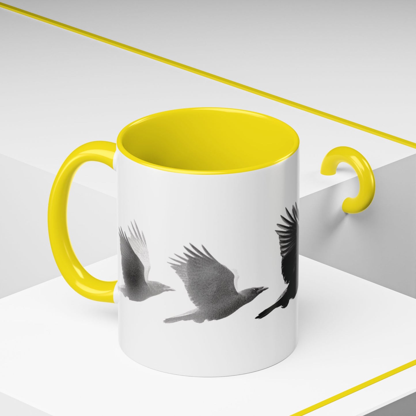 Smith & Raven | Flying Ravens Mug | Accent Color Mugs | 11oz 15oz
